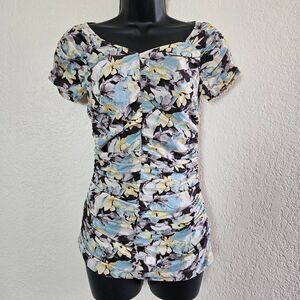 St. John Floral Ruched Y2K Blouse